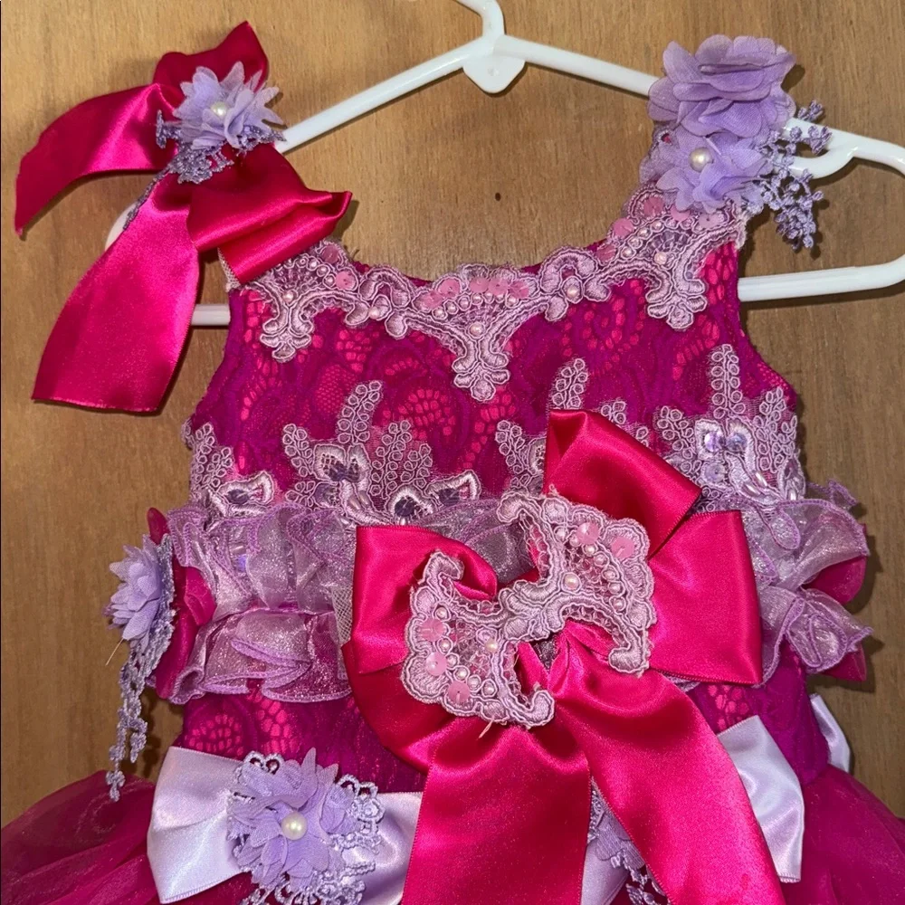 Jenifer Wu Infant Baby Pageant Formal Party  Cupcake Dress with Tulle Beads - Picture 2 of 5